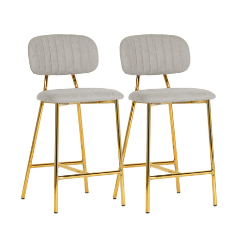 Ariana Grey Counter Stool with Gold Legs - Set of 2 Model: TOV-D4335