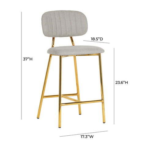 Ariana Grey Counter Stool with Gold Legs - Set of 2 Model: TOV-D4335
