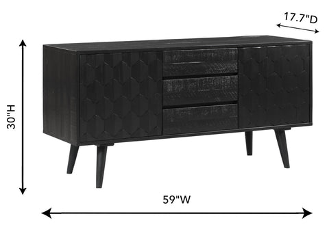 Valentina Black Acacia 59" Buffet Model: TOV-D44013