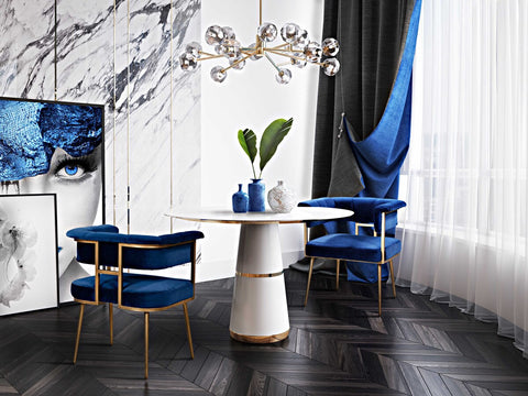 Astrid Navy Velvet Chair Model: TOV-D44023