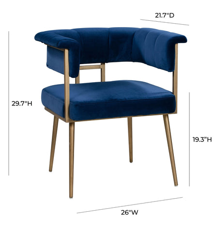 Astrid Navy Velvet Chair Model: TOV-D44023