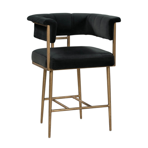 Astrid Grey Velvet Counter Stool Model: TOV-D44025
