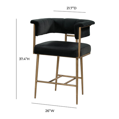 Astrid Grey Velvet Counter Stool Model: TOV-D44025