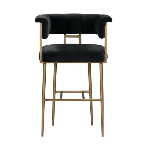 Astrid Grey Velvet Bar Stool Model: TOV-D44027