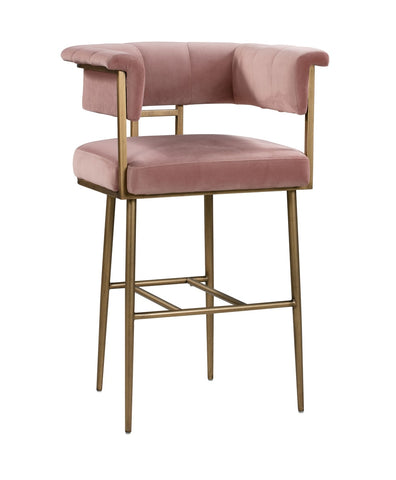 Astrid Blush Velvet Bar Stool Model: TOV-D44028