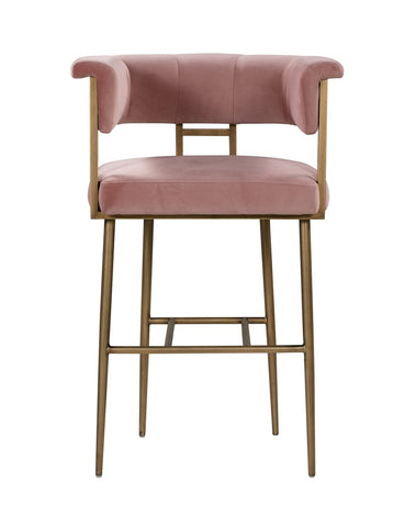 Astrid Blush Velvet Bar Stool Model: TOV-D44028