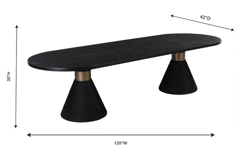 Rishi Black Rope Oval Table Model: TOV-D44047