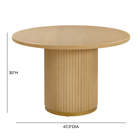 Chelsea Natural Oak Wood Round Dining Table Model: TOV-D44123