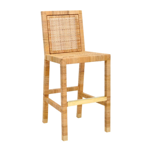 Amara Rattan Performance Fabric Bar Stool Model: TOV-D44151