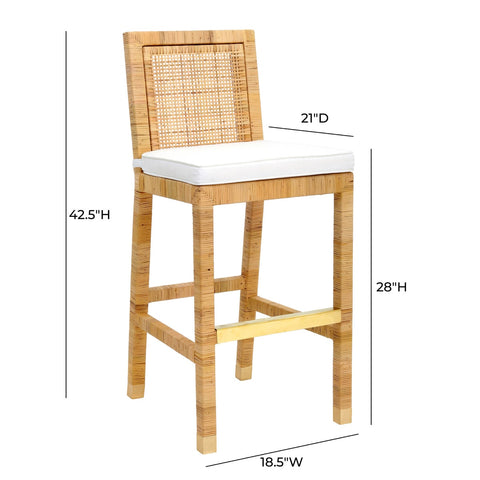 Amara Rattan Performance Fabric Bar Stool Model: TOV-D44151