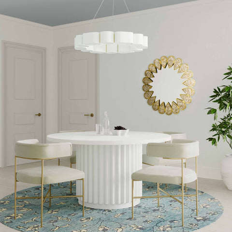 Kali White 55" Round Dining Table Model: TOV-D44174