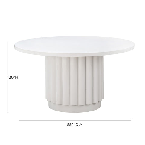 Kali White 55" Round Dining Table Model: TOV-D44174