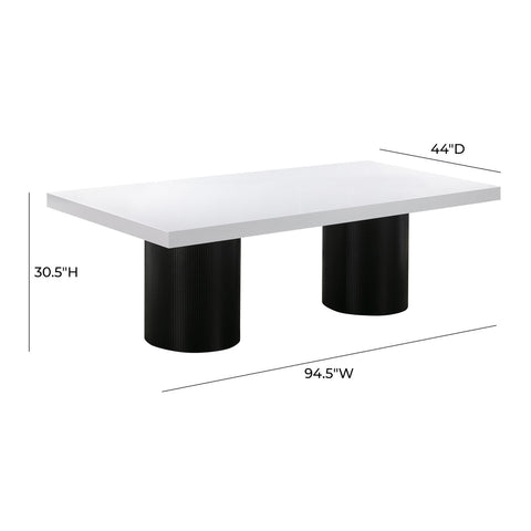 Nova White Lacquer 95" Rectangular Dining Table Model: TOV-D44185
