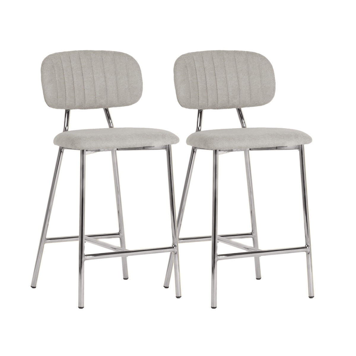 Ariana Grey Counter Stool with Silver Legs - Set of 2 Model: TOV-D44221