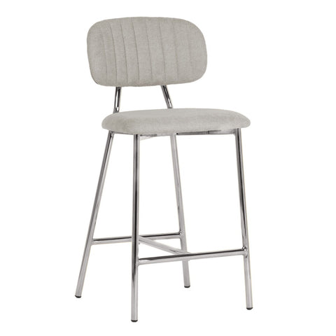 Ariana Grey Counter Stool with Silver Legs - Set of 2 Model: TOV-D44221