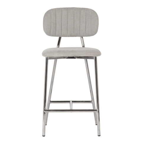Ariana Grey Counter Stool with Silver Legs - Set of 2 Model: TOV-D44221