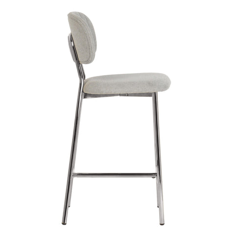 Ariana Grey Counter Stool with Silver Legs - Set of 2 Model: TOV-D44221