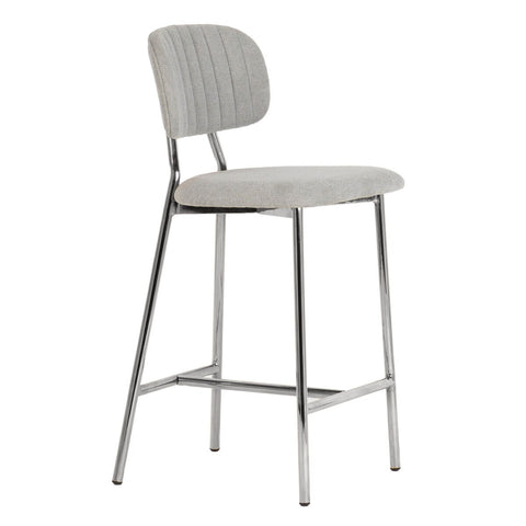 Ariana Grey Counter Stool with Silver Legs - Set of 2 Model: TOV-D44221