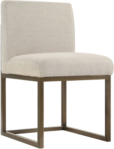 Haute Beige Linen Chair in Brass Model: TOV-D49