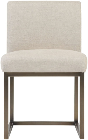 Haute Beige Linen Chair in Brass Model: TOV-D49