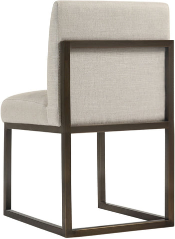 Haute Beige Linen Chair in Brass Model: TOV-D49