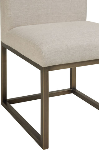 Haute Beige Linen Chair in Brass Model: TOV-D49