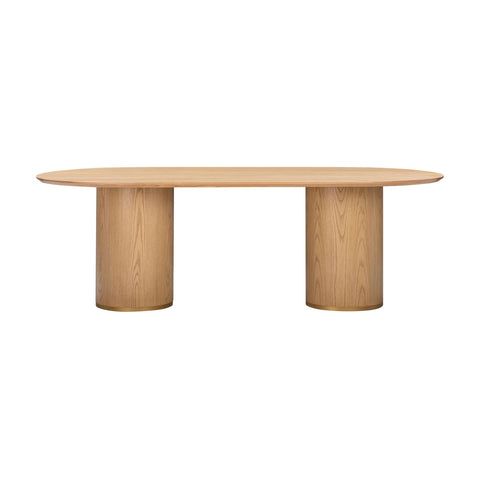 Brandy Natural Ash Wood 95" Oval Dining Table Model: TOV-D54218