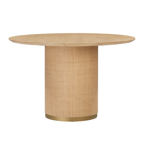 Akiba Natural Ash & Rattan 47" Round Dining Table Model: TOV-D54221