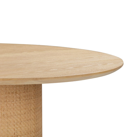 Akiba Natural Ash & Rattan 47" Round Dining Table Model: TOV-D54221