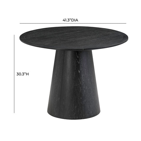 Sahara Black Oak 41" Round Dining Table Model: TOV-D54225