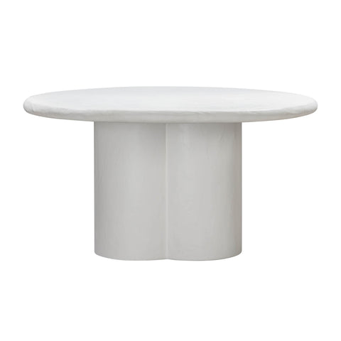 Elika White Faux Plaster Round Dining Table Model: TOV-D54232
