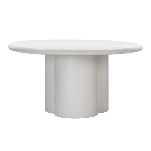 Elika White Faux Plaster Round Dining Table Model: TOV-D54232