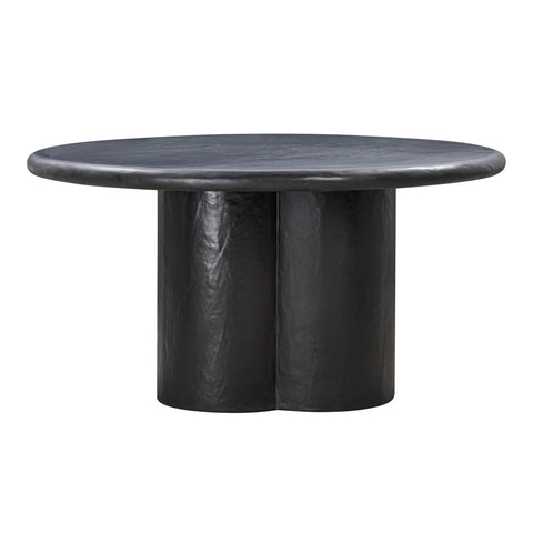 Elika Black Faux Plaster Round Dining Table Model: TOV-D54233