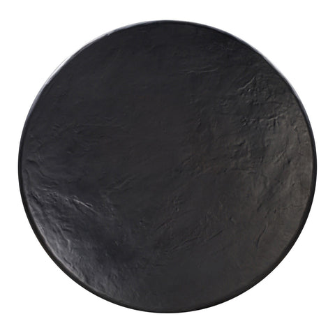 Elika Black Faux Plaster Round Dining Table Model: TOV-D54233