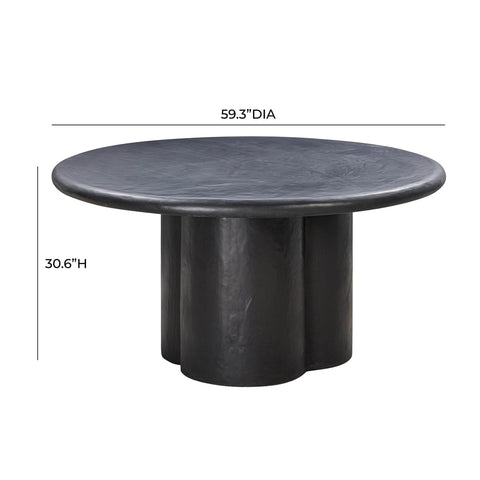Elika Black Faux Plaster Round Dining Table Model: TOV-D54233