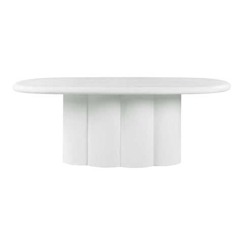 Elika White Faux Plaster Oval Dining Table Model: TOV-D54234