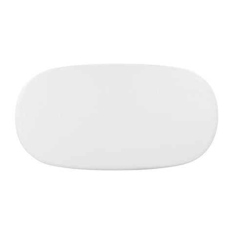 Elika White Faux Plaster Oval Dining Table Model: TOV-D54234