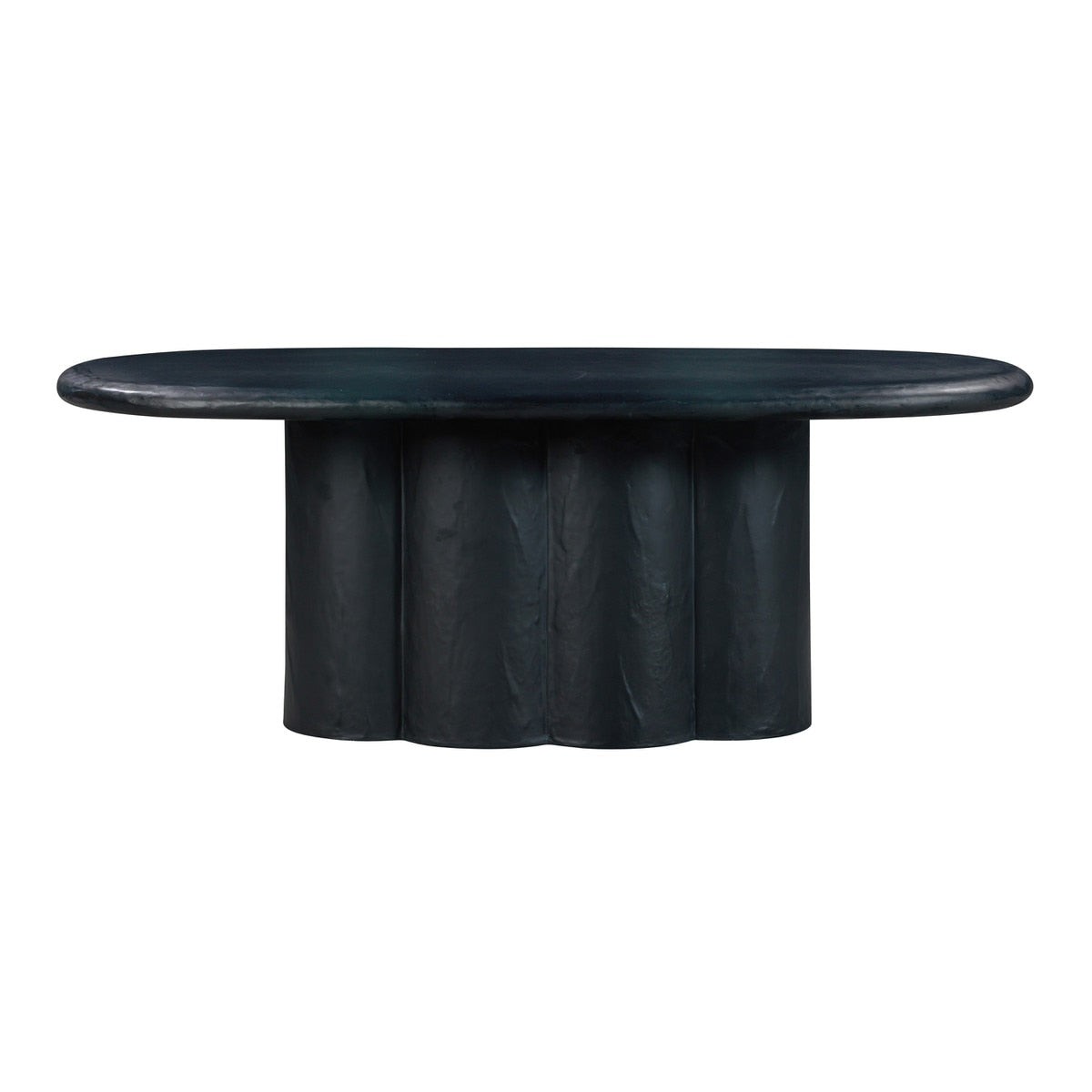 Elika Black Faux Plaster Oval Dining Table Model: TOV-D54235