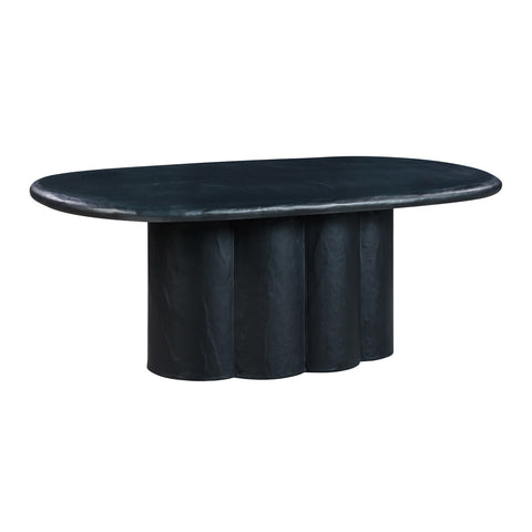 Elika Black Faux Plaster Oval Dining Table Model: TOV-D54235
