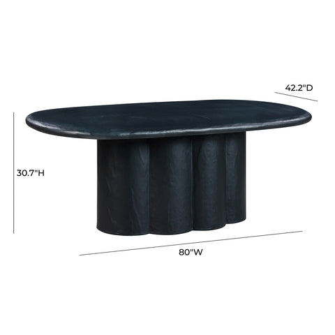 Elika Black Faux Plaster Oval Dining Table Model: TOV-D54235