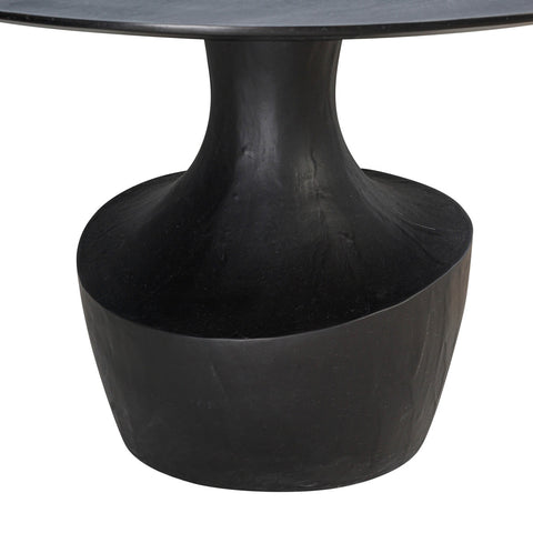 Gevra Black Acacia & Faux Plaster 54" Round Dining Table Model: TOV-D54245