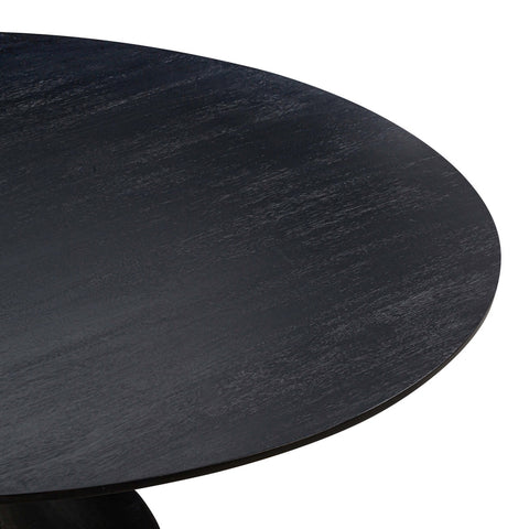 Gevra Black Acacia & Faux Plaster 54" Round Dining Table Model: TOV-D54245