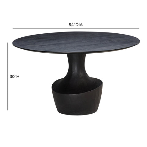 Gevra Black Acacia & Faux Plaster 54" Round Dining Table Model: TOV-D54245