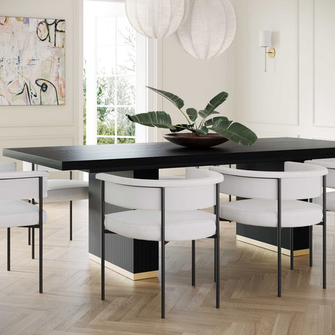 Chelsea Black Oak Rectangular Dining Table Model: TOV-D54264
