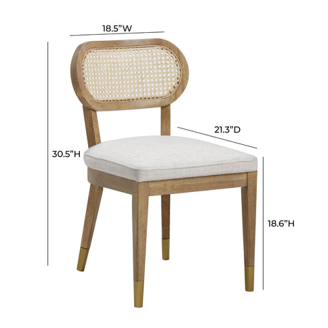Cosette Natural Performance Linen Dining Chair Model: TOV-D54265
