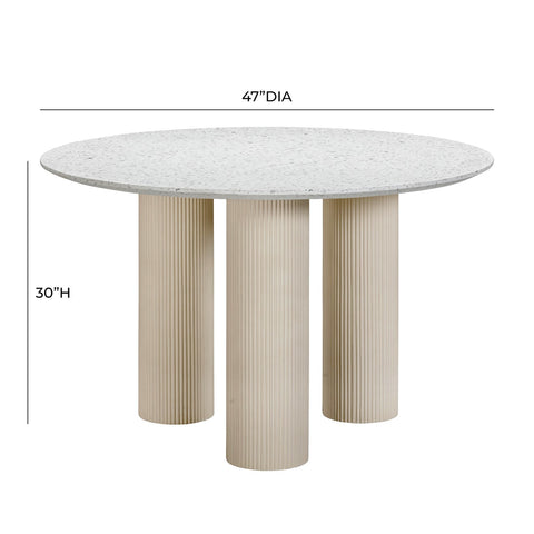 Parcino Terrazzo Concrete Indoor / Outdoor 47" Round Dining Table Model: TOV-D54289