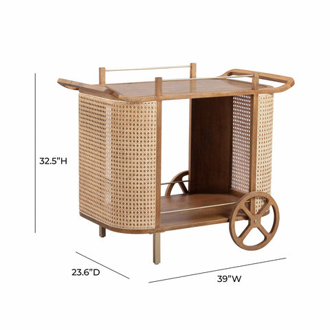 Yuma Natural Rattan Bar Cart Model: TOV-D54299