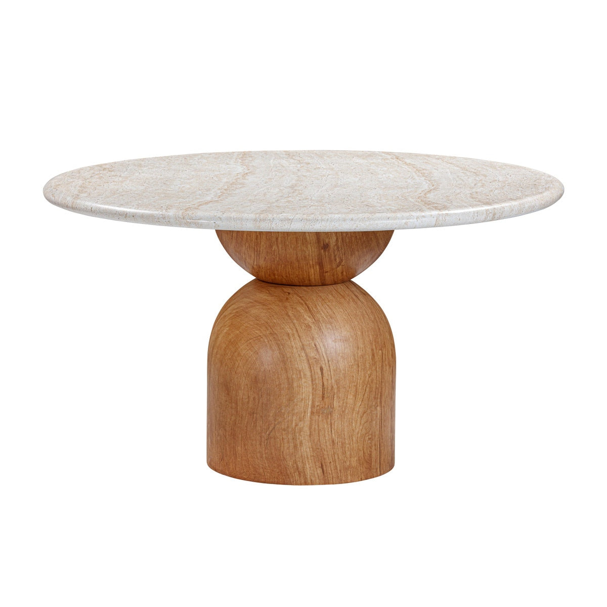Cynthia Travertine Concrete Indoor / Outdoor 54" Round Dining Table Model: TOV-D54319