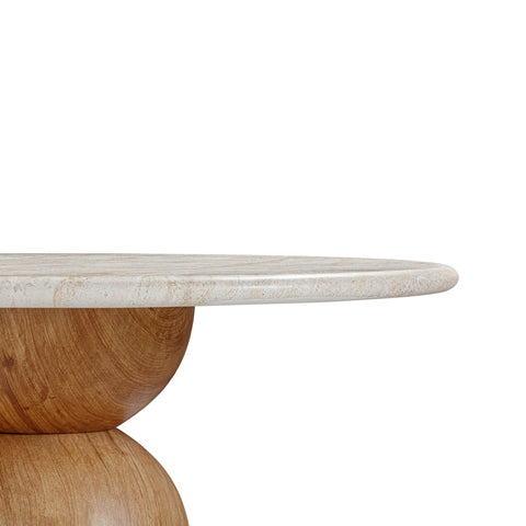 Cynthia Travertine Concrete Indoor / Outdoor 54" Round Dining Table Model: TOV-D54319