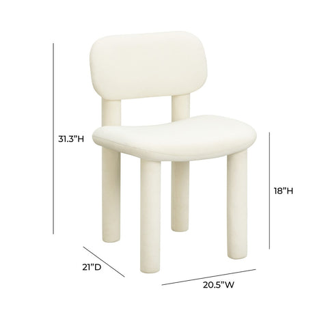 Elise Ivory White Performance Velvet Dining Chair Model: TOV-D54332